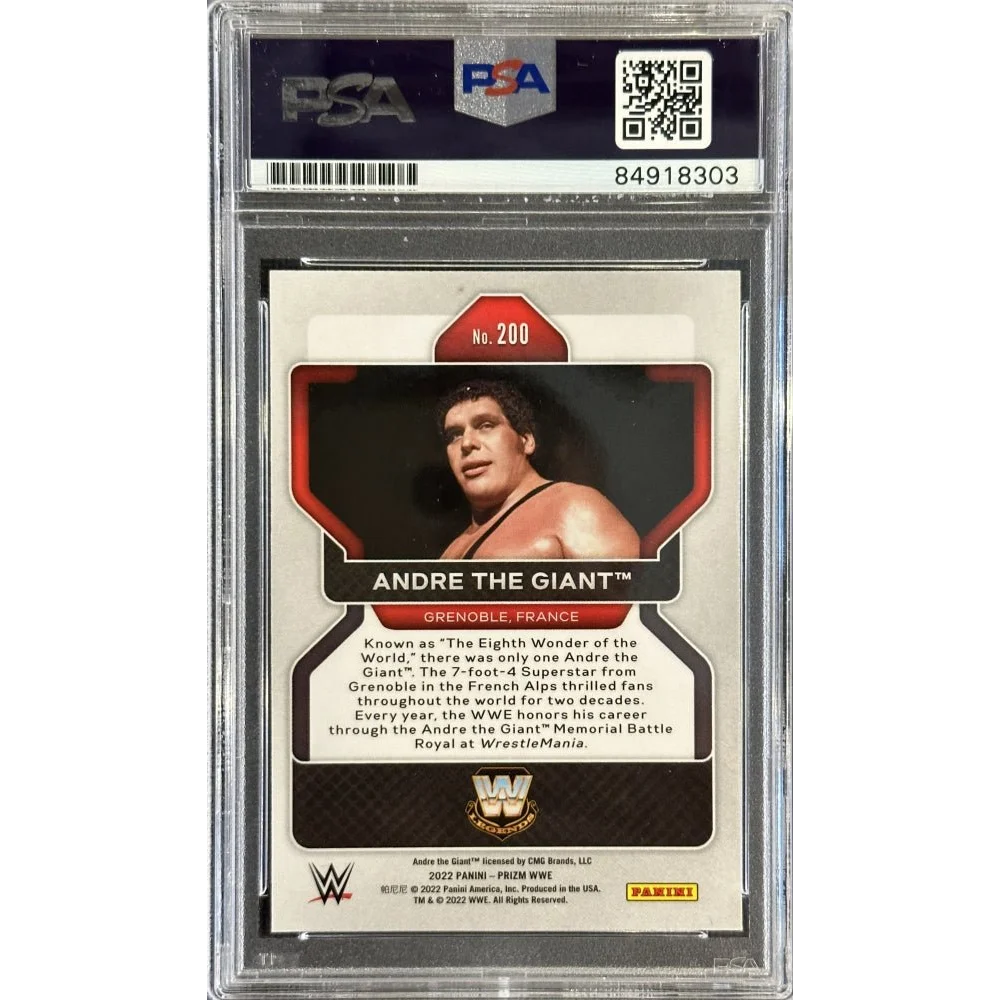 Graded PSA Certified Andre the Giant Card signed by Robin Roussimoff for collectors