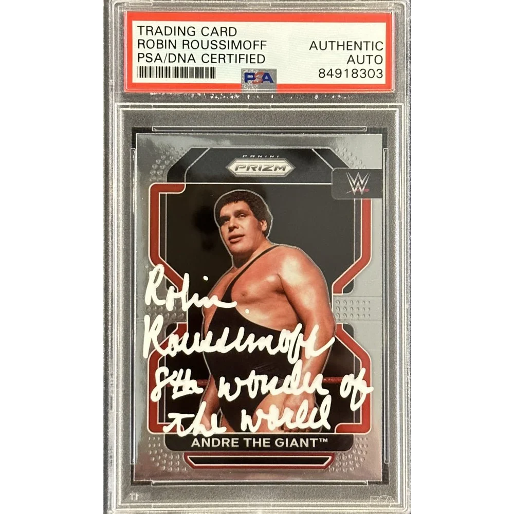 PSA Certified Andre the Giant trading card signed by Robin Roussimoff for collectors