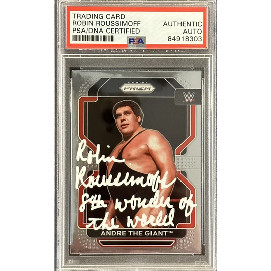 PSA Certified Andre the Giant trading card signed by Robin Roussimoff for collectors