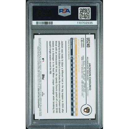 PSA Gem Mint 10 Jackson Chourio 2023 Topps Baseball Card