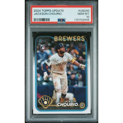 Gem Mint 10 PSA Jackson Chourio 2024 Topps Update card