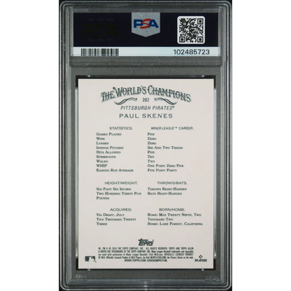 PSA Gem Mint 10 Paul Skenes 2024 Allen & Ginter Baseball Card