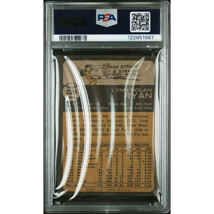 PSA graded 1973 Topps Nolan Ryan card 220 in protective sleeve