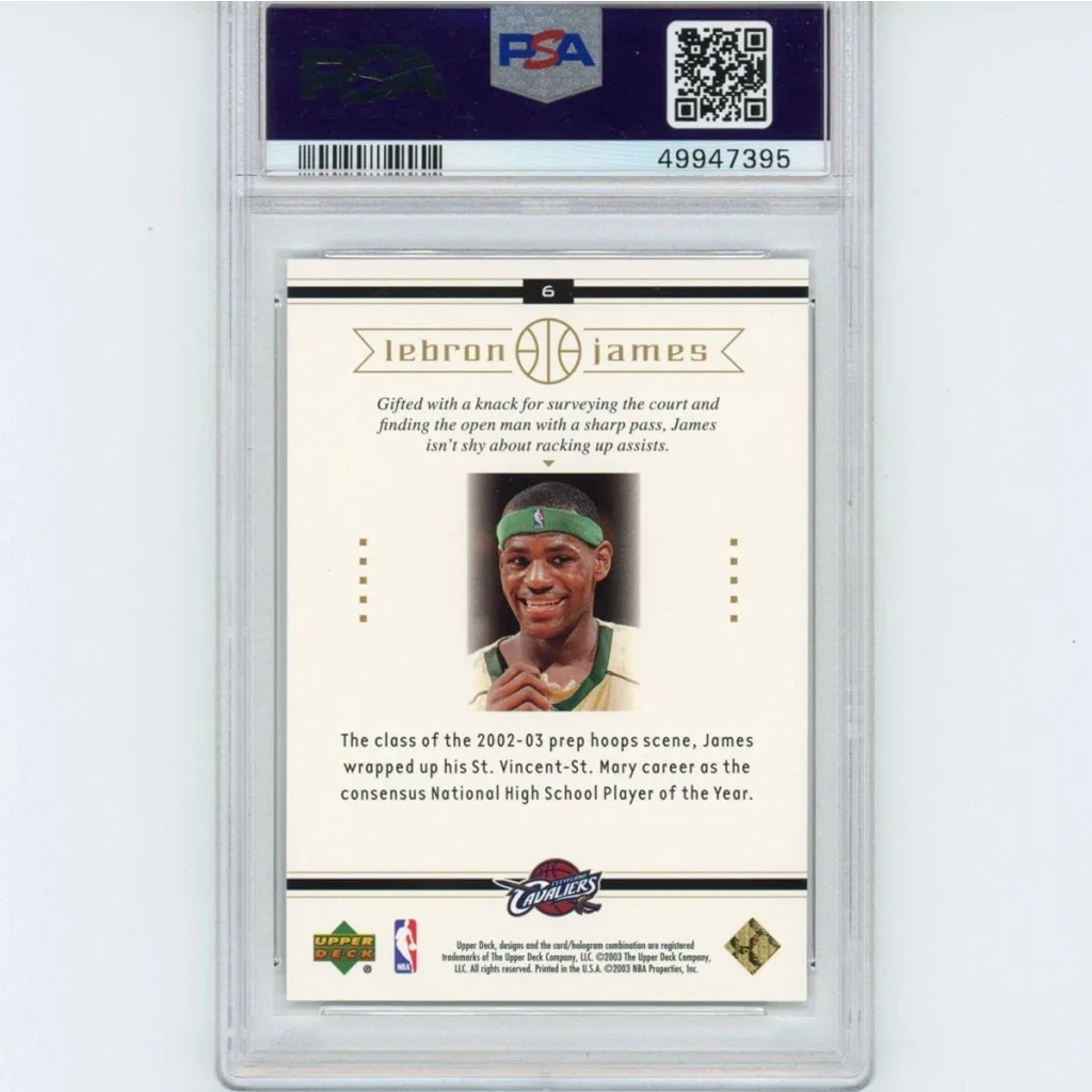 PSA graded 2003 Upper Deck LeBron James rookie card