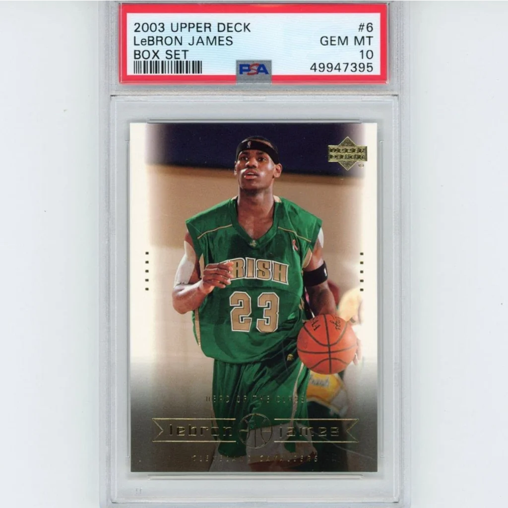 PSA graded 2003 Upper Deck LeBron James rookie basketball card