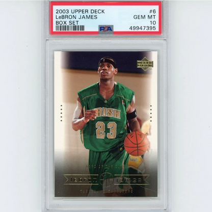 PSA graded 2003 Upper Deck LeBron James rookie basketball card