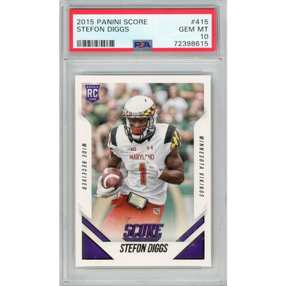 PSA Graded 2015 Stefon Diggs Rookie Football Card Minnesota Vikings