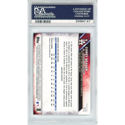 Graded Corey Seager 2016 Topps Rookie Card PSA Gem front view
