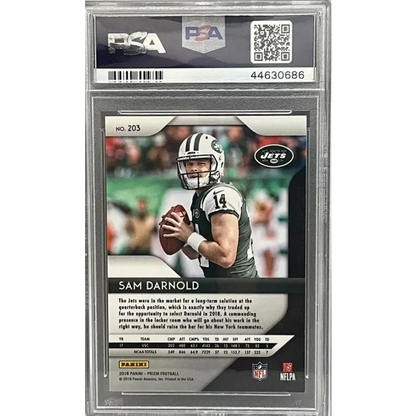 PSA graded 2018 Panini Prizm Sam Darnold rookie card #203