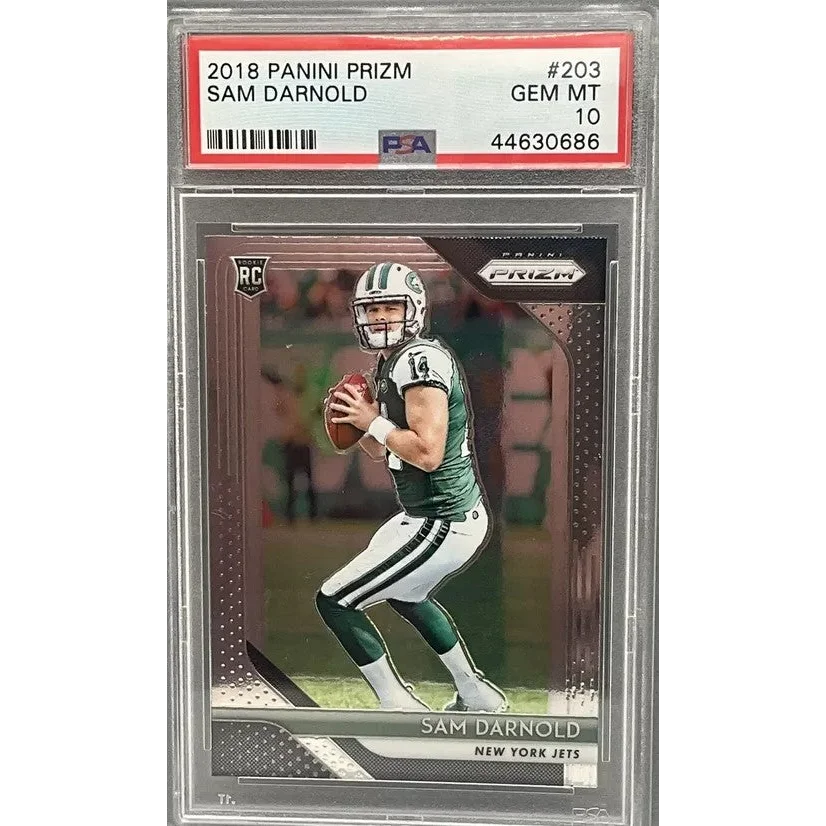 PSA graded 2018 Panini Prizm Sam Darnold rookie football card
