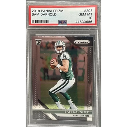 PSA graded 2018 Panini Prizm Sam Darnold rookie football card