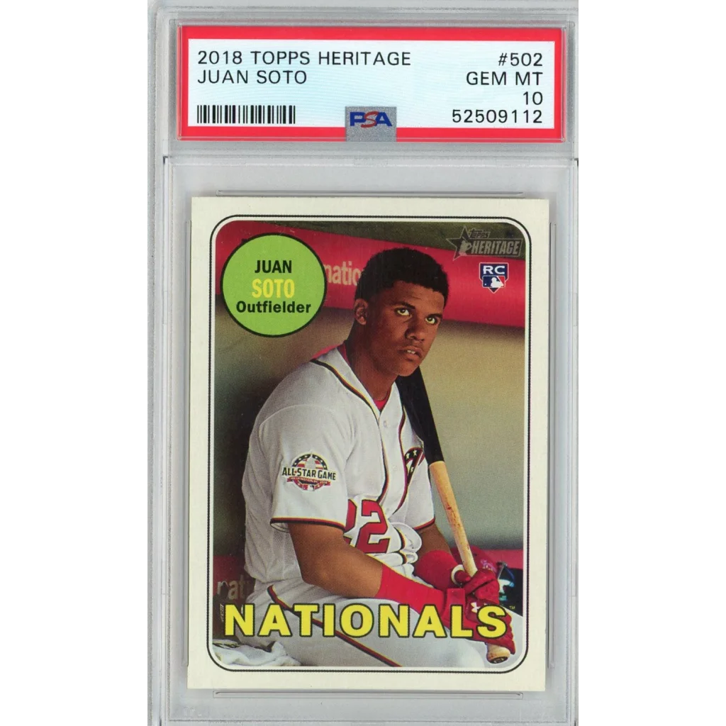 PSA graded 2018 Topps Heritage Juan Soto rookie card
