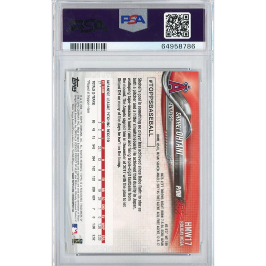 PSA Graded 2018 Topps Holiday Shohei Ohtani Metallic Baseball Card