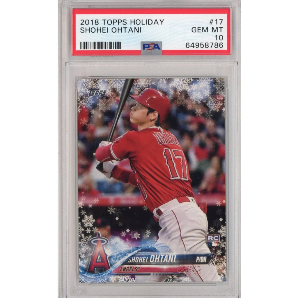PSA graded 2018 Topps Holiday Shohei Ohtani metallic baseball card