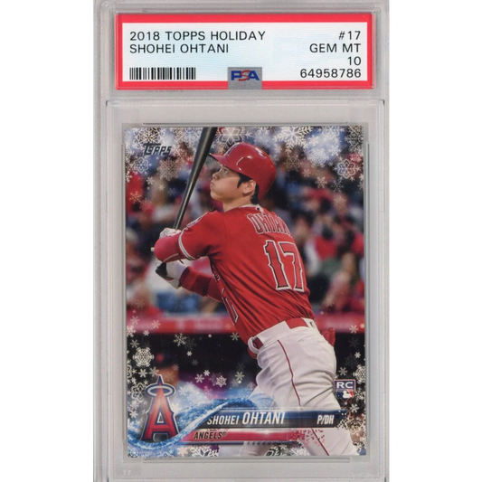 PSA graded 2018 Topps Holiday Shohei Ohtani metallic baseball card