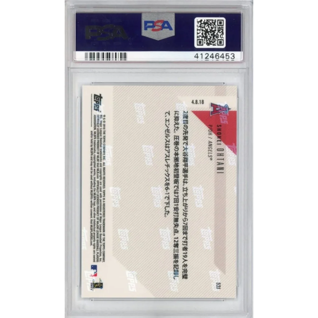 PSA graded 2018 Topps Now Shohei Ohtani baseball card
