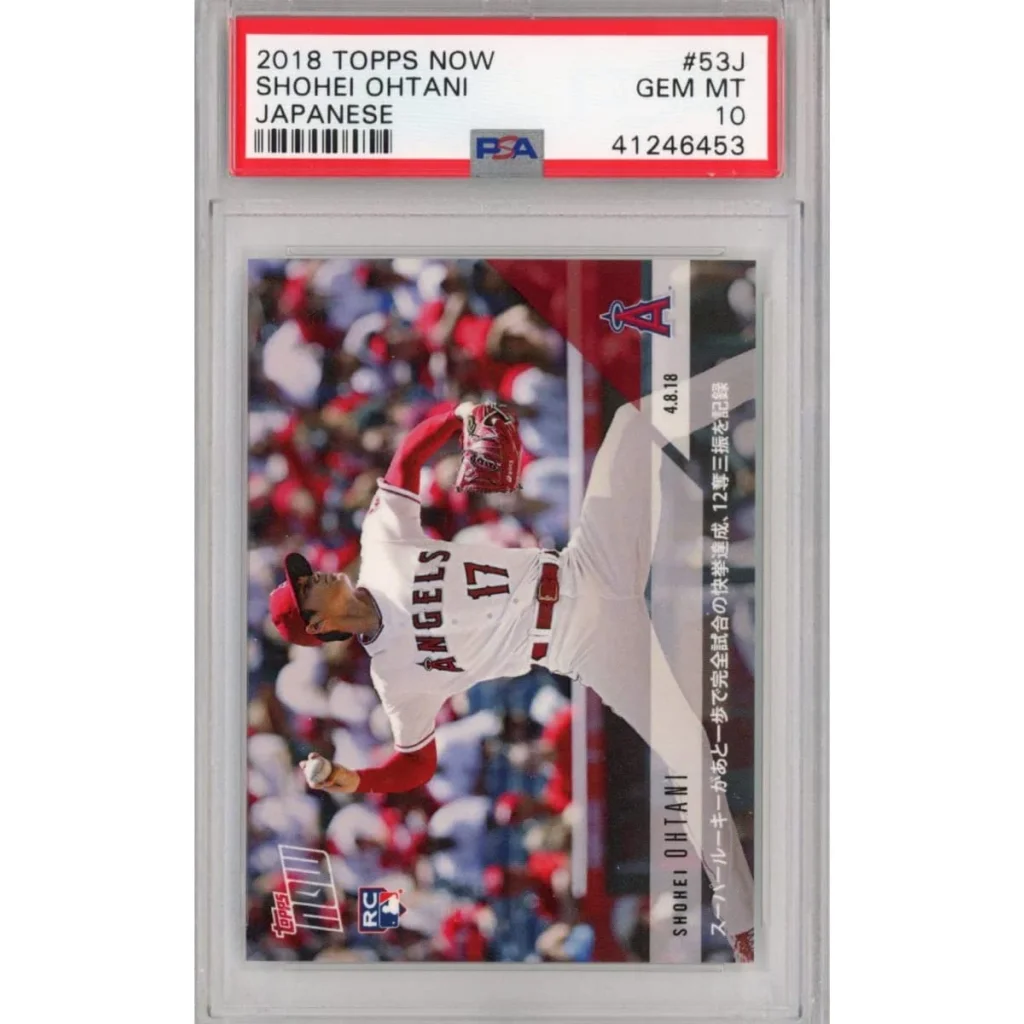 PSA graded 2018 Topps Now Shohei Ohtani baseball card