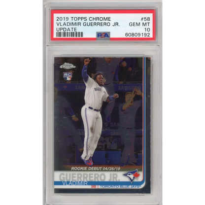 PSA graded 2019 Topps Chrome Vladimir Guerrero Jr rookie card