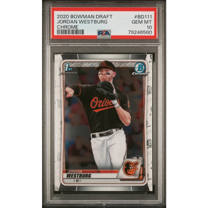PSA Graded 2020 Bowman Draft Jordan Westburg Chrome Baseball Card for collectors