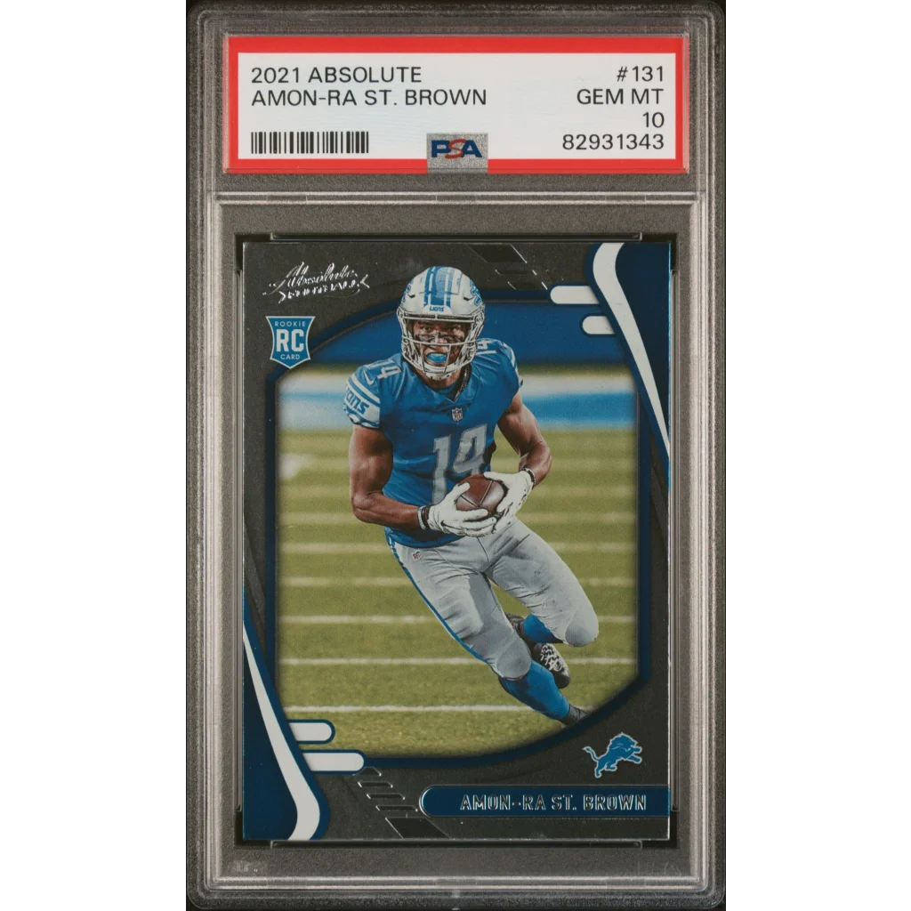 PSA graded 2021 Panini Absolute Amon-Ra St. Brown rookie card