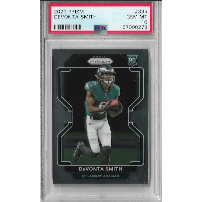 PSA graded 2021 Prizm DeVonta Smith rookie football card