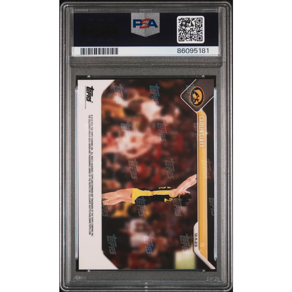 Gold black PSA graded Caitlin Clark 2023 Bowman rookie basketball card