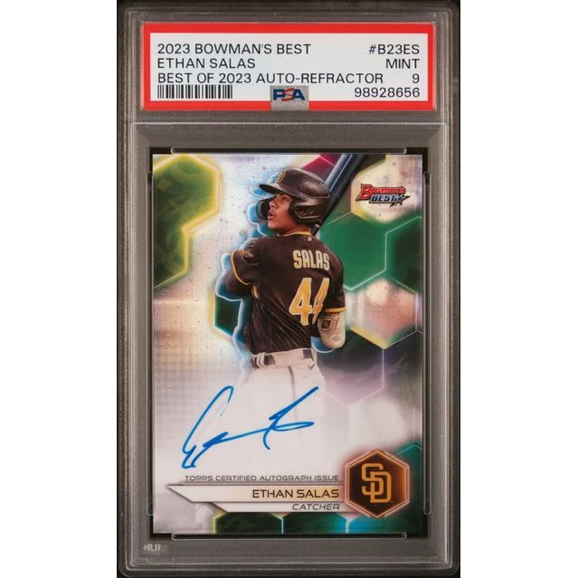 PSA graded 2023 Bowmans Best Ethan Salas auto refractor baseball card