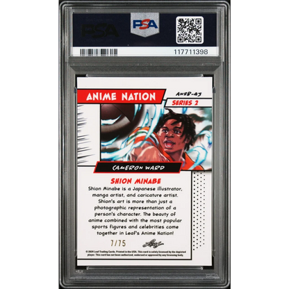 PSA graded 2024 Leaf Anime Nation Cameron Ward blue basketball card