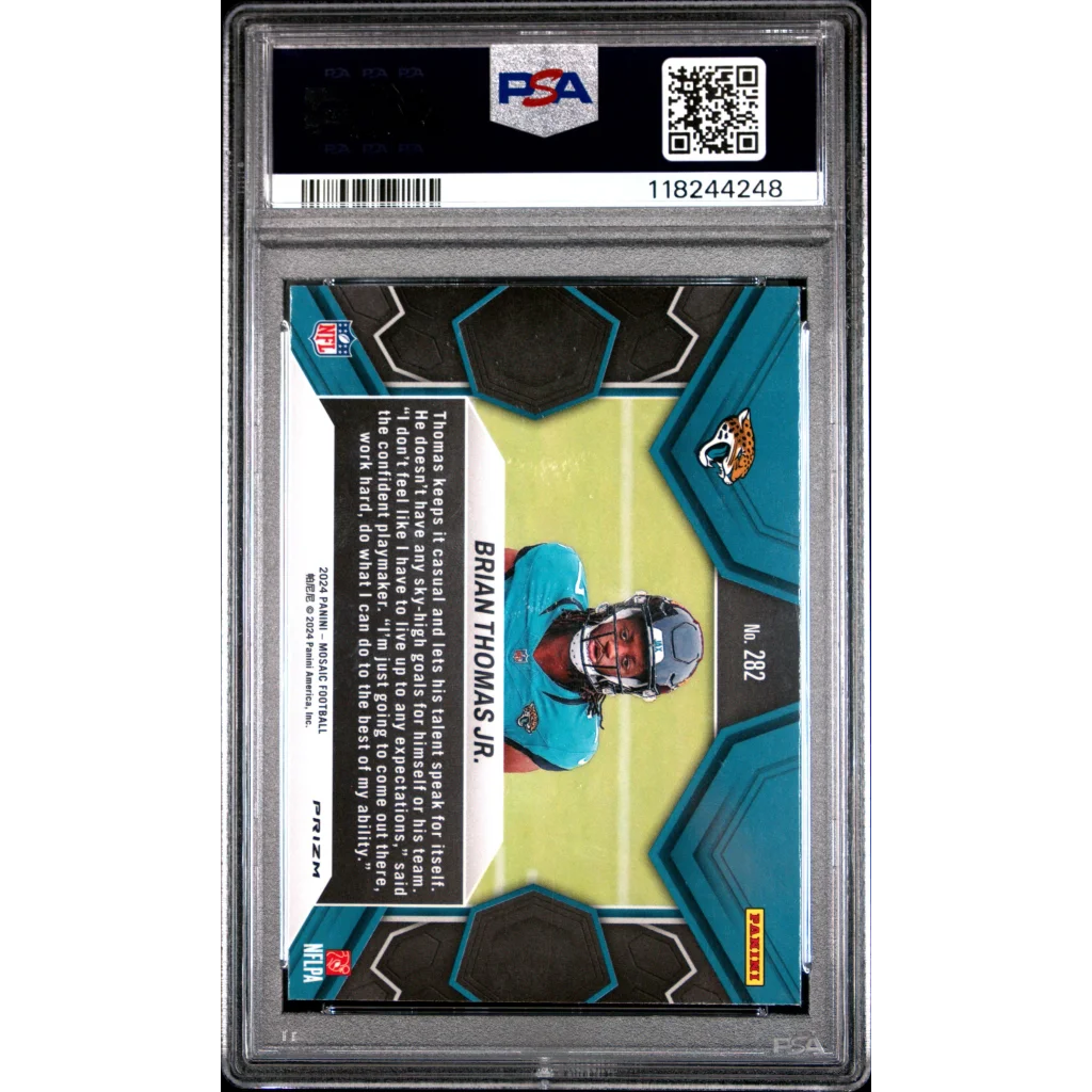 PSA graded 2024 Mosaic Brian Thomas Jr football card