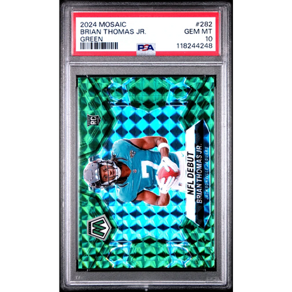 PSA Graded 2024 Mosaic Brian Thomas Jr Football Card