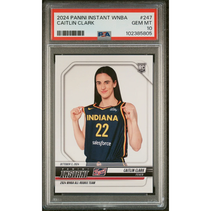 PSA graded 2024 Panini Instant Caitlin Clark rookie WNBA card