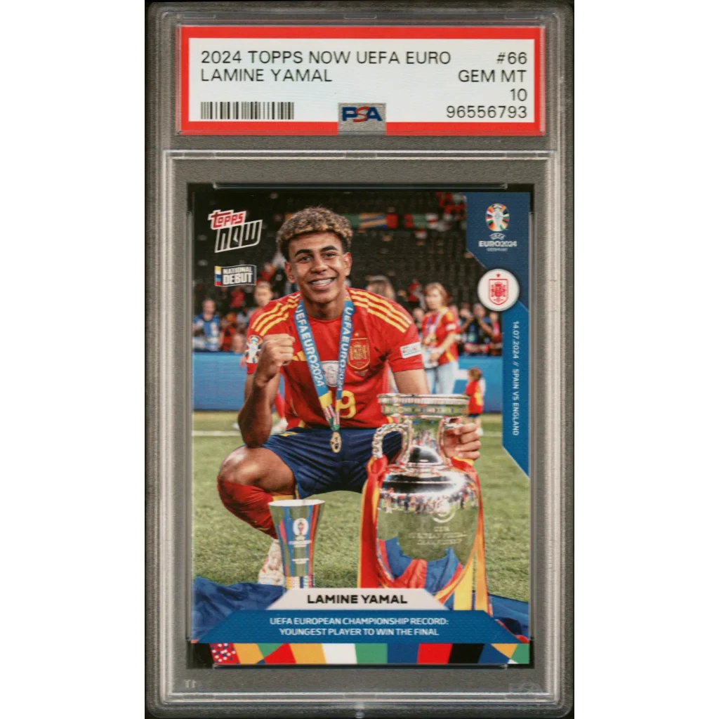 PSA graded 2024 Topps Now UEFA Euro Lamine Yamal gold card