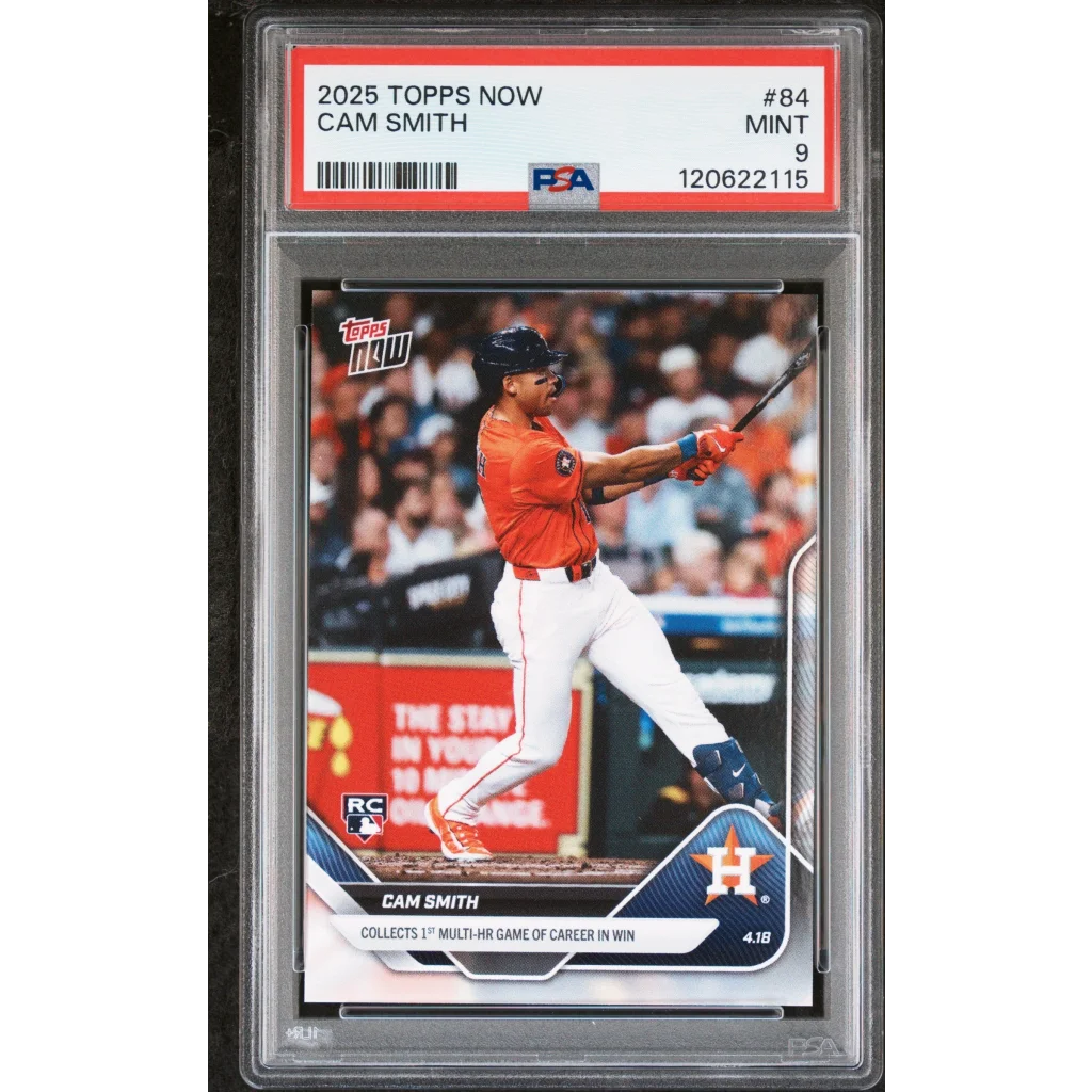 Mint PSA graded 2025 Topps Now Cam Smith Astros rookie card