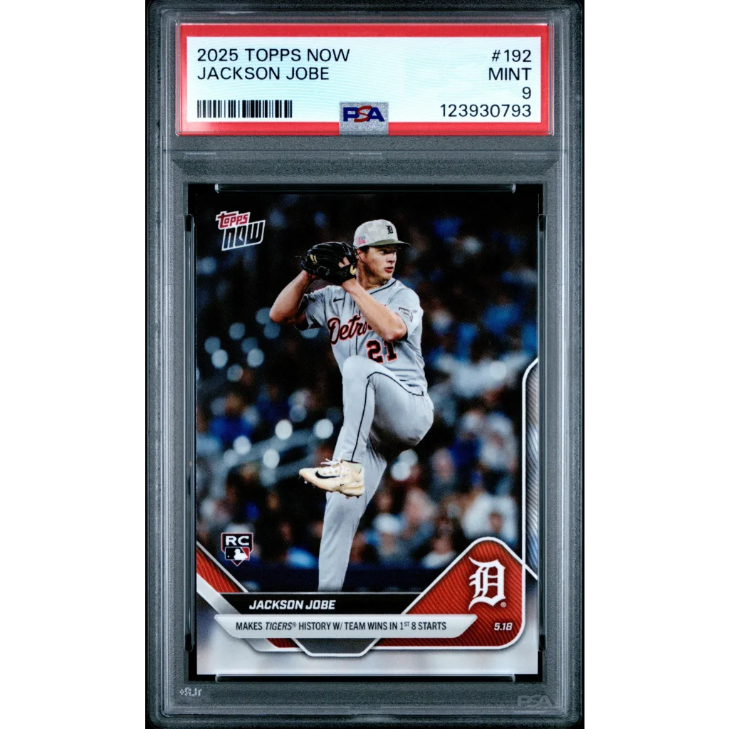 Mint PSA graded 2025 Topps Now Jackson Jobe baseball card