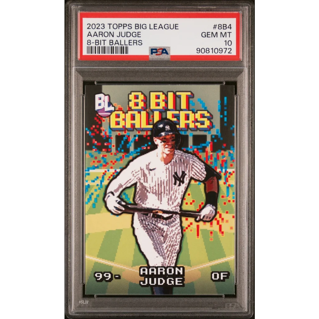 PSA graded 2023 Topps Big League Aaron Judge 8-Bit Ballers baseball card
