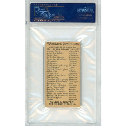 Vintage PSA Graded Allen & Ginter Dutchman tobacco card with gold foil