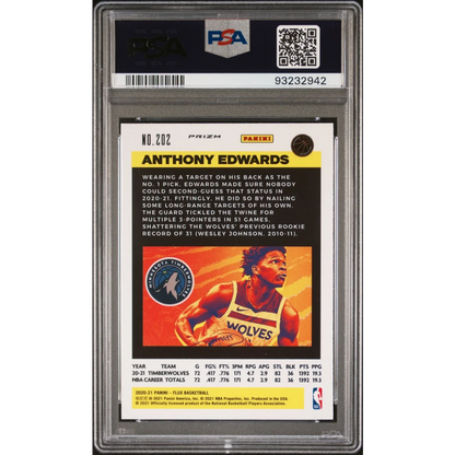 PSA graded 2014 Panini Prizm Anthony Edwards card 282