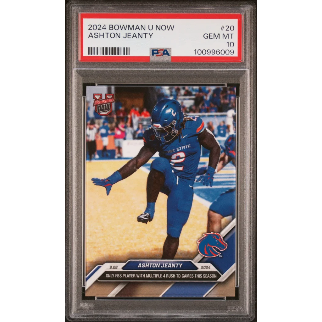 PSA Graded 2024 Bowman U Now Ashton Jeanty #20 Gem MT 10 Football Card