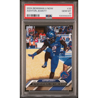 PSA Graded 2024 Bowman U Now Ashton Jeanty #20 Gem MT 10 Football Card