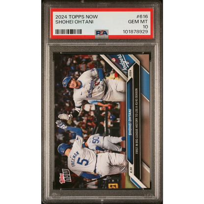 Gem mint 10 PSA graded 2024 Topps Now Shohei Ohtani baseball card