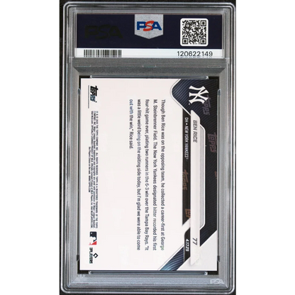 PSA graded Ben Rice 2025 Topps Now gold foil Yankees rookie card