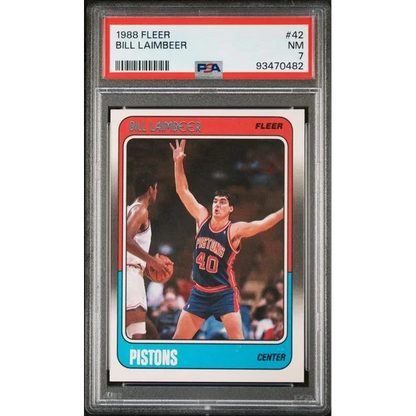 Graded 1988 Fleer Bill Laimbeer basketball card from the PSA graded collection