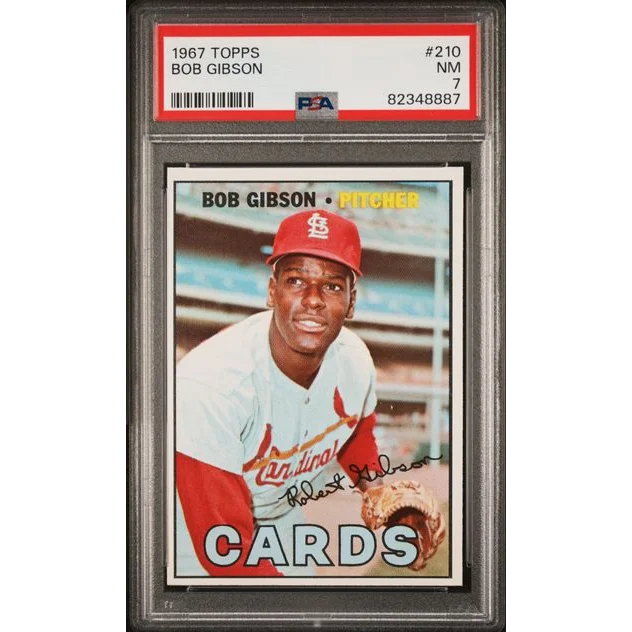 1967 Topps Bob Gibson baseball card PSA NM 7 grade