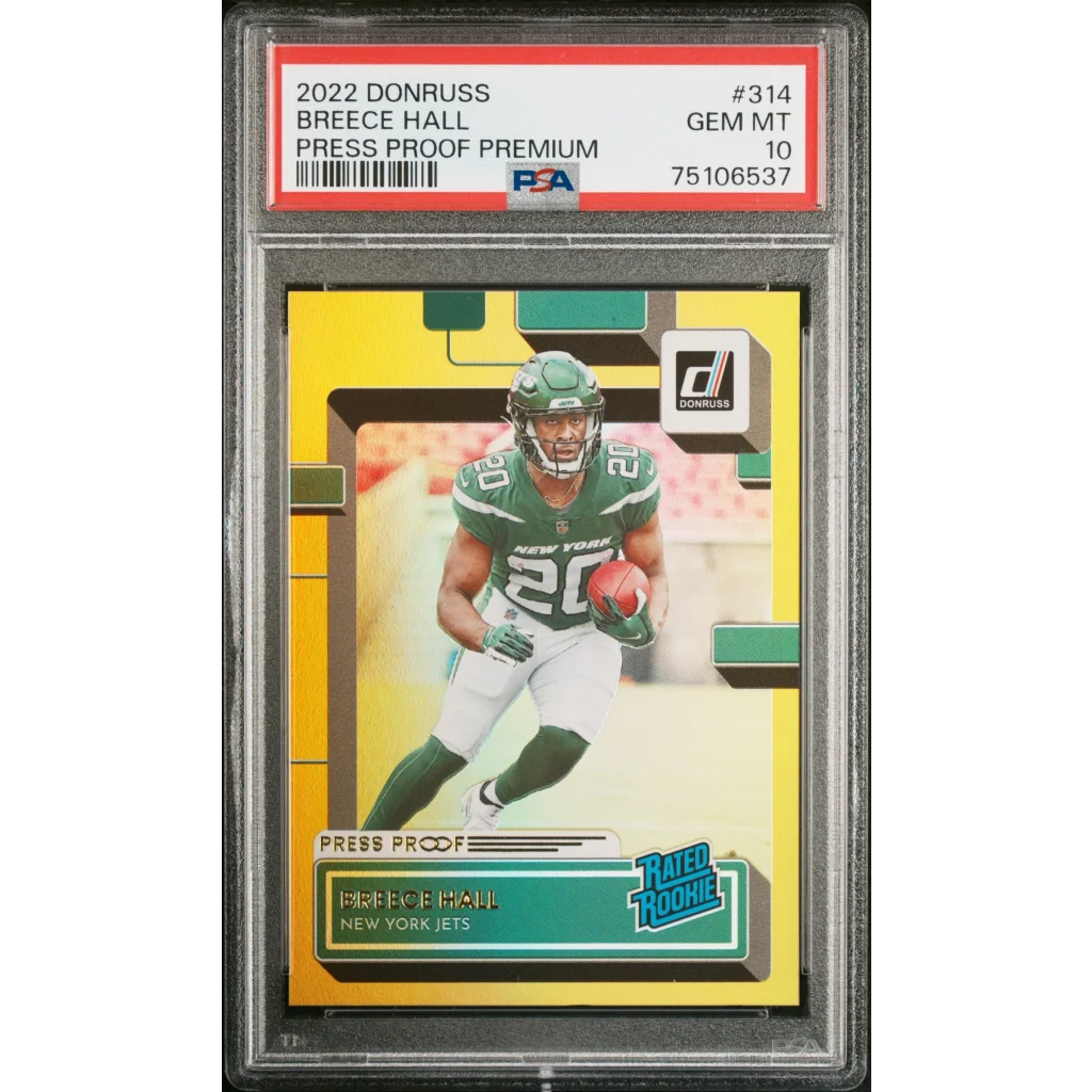 PSA Graded 2022 Donruss Breece Hall Press Proof Premium Football Card