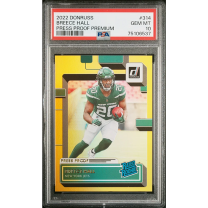 PSA Graded 2022 Donruss Breece Hall Press Proof Premium Football Card