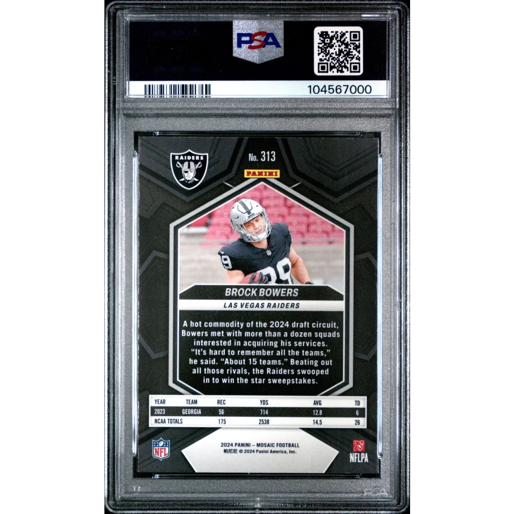 PSA graded 2014 Panini NFL Brock Bowers Oakland Raiders rookie card