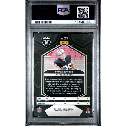 PSA graded 2014 Panini NFL Brock Bowers Oakland Raiders rookie card