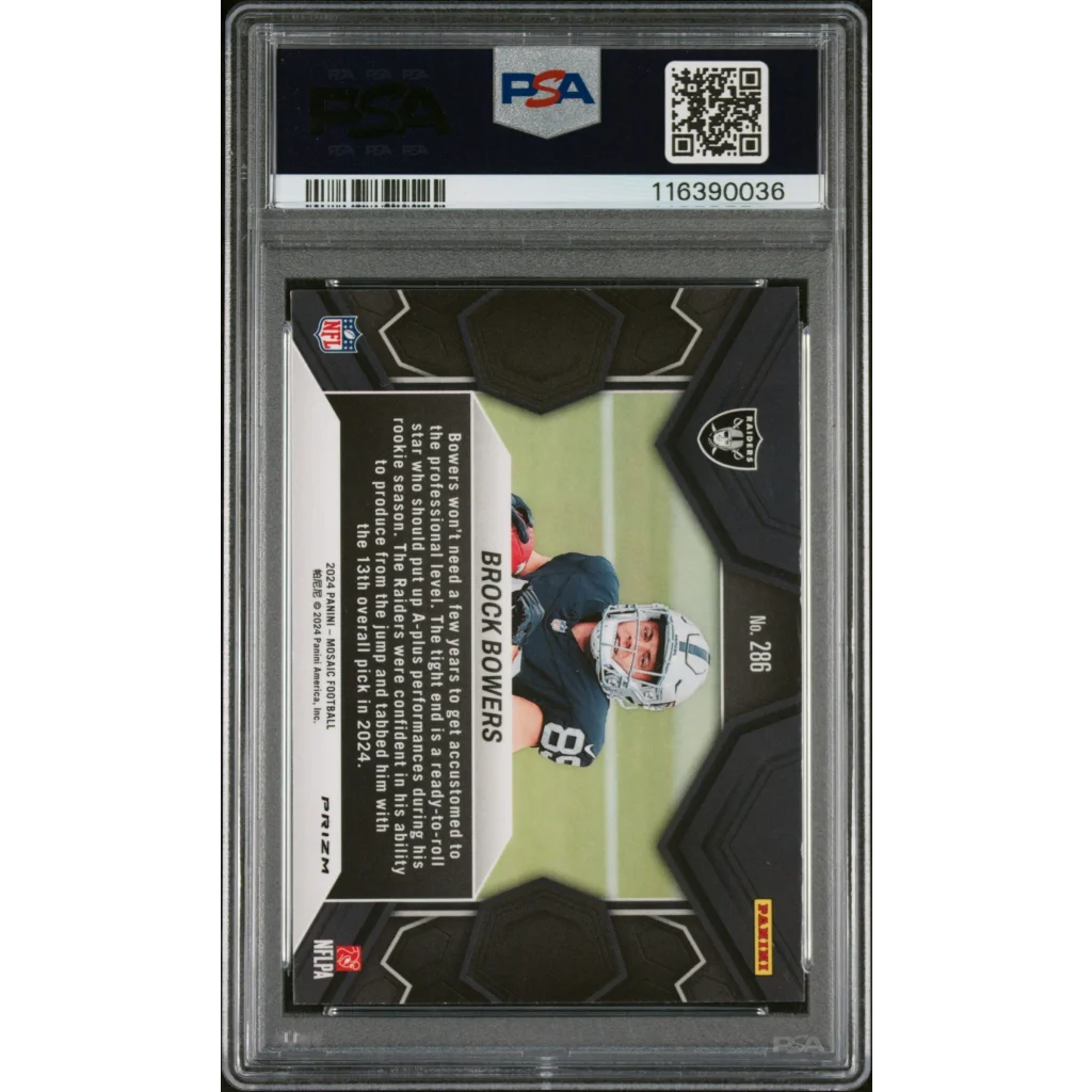 PSA graded 2018 Panini Black Friday 206 Brock Bowers rookie card