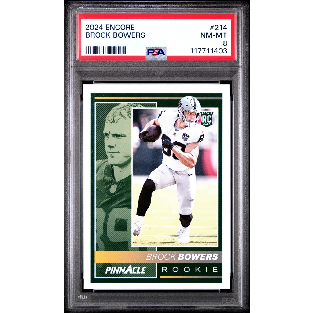 PSA graded 2024 Encore Brock Bowers Pinnacle rookie football card