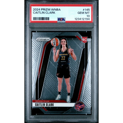 PSA graded Caitlin Clark 2019 Panini Prizm rookie card #145